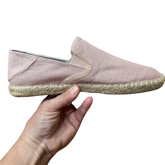 Olukai Pink Rose Sea Salt Kaula Pa’a Kapa Linen Espadrille Drop In Shoe - Picture 8 of 13